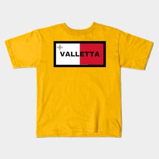 Valletta City in Malta Flag Kids T-Shirt